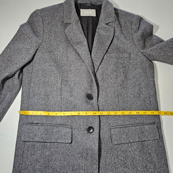 Everlane The Oversized Blazer Wool Gray Herringbone Boyfriend Fit Classic Sz 0 - Picture 15 of 16